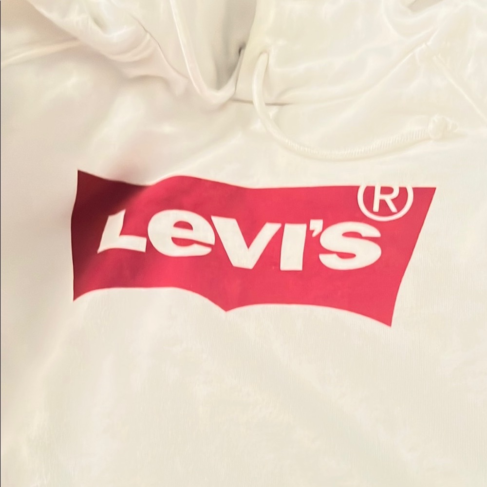 Levi's White Hoodie with Red Logo